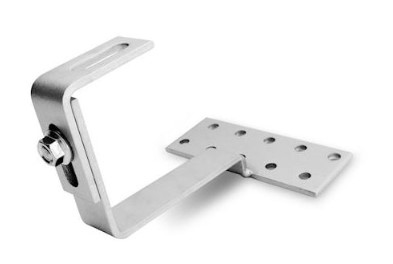 K2 - Crochet Coppo à hauteur réglable pour couverture en tuiles Canal. Nécessite un SET L pour montage sur SingleRail.