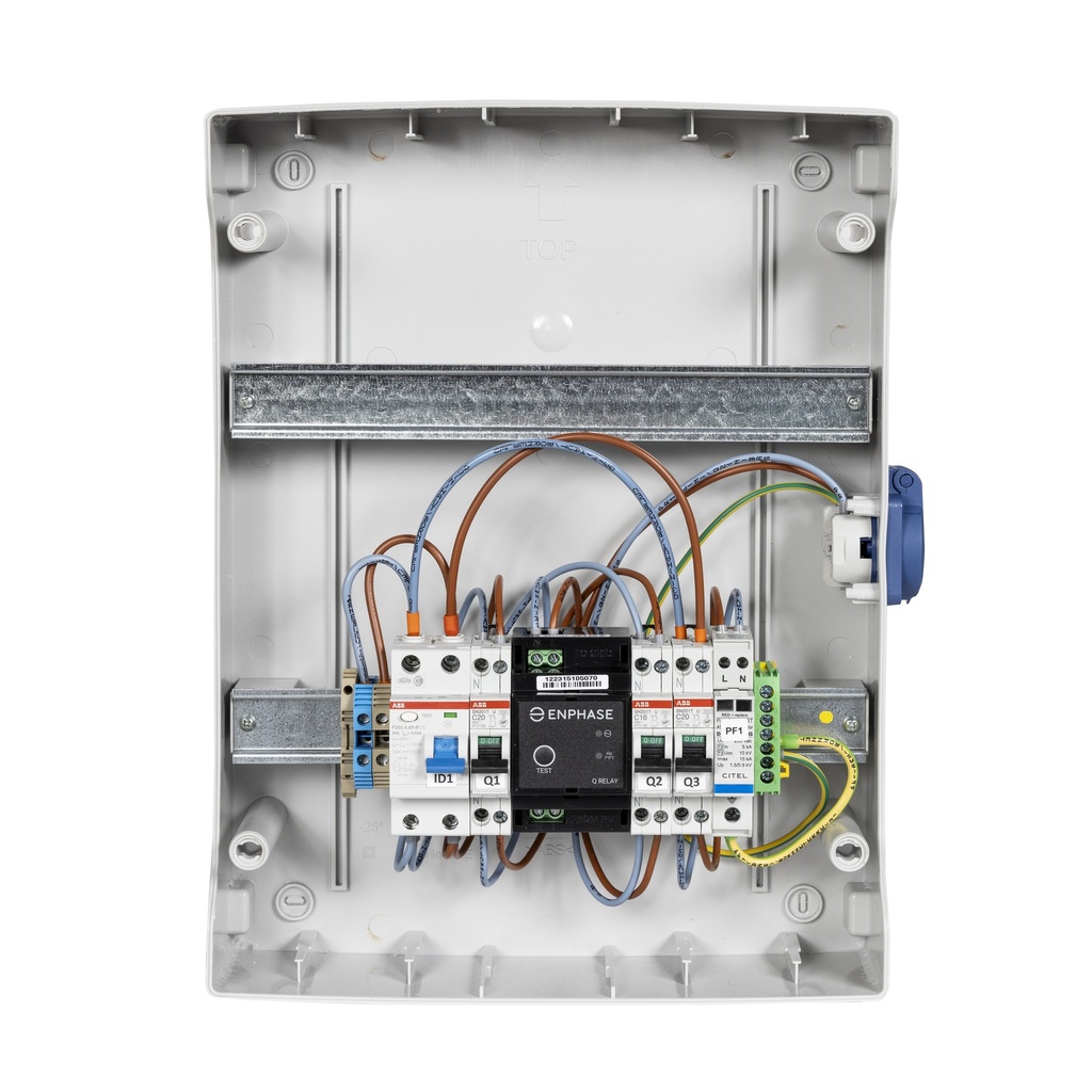 TECHNIDEAL -  Coffret AC micro onduleur monophasé Enphase 1-4.5kW (C20) + 1 Q Relais (QR) + PLACE PASSERELLE 
