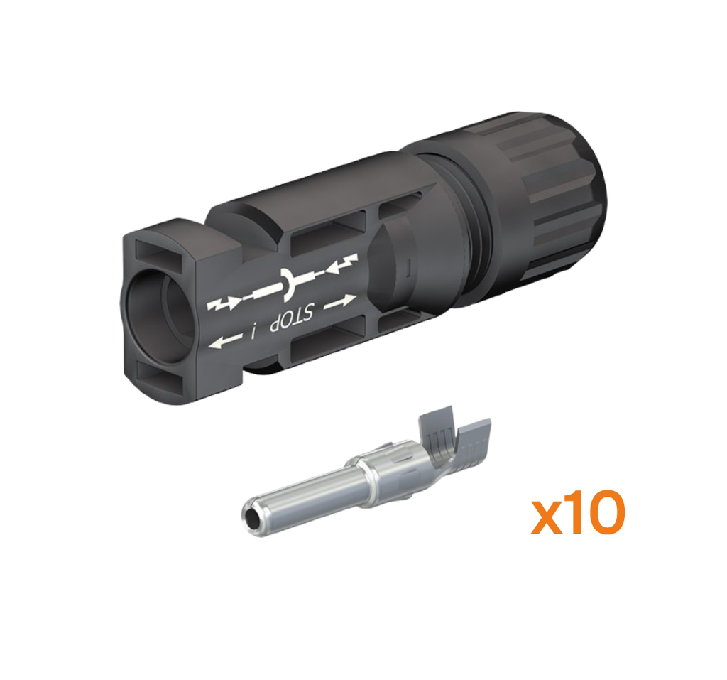 STÄUBLI - Connecteurs mâle MC4 Sachet de 10 - KBT4/6X-UR - section de câble 4-6 mm² - Diam extérieur câble 5,5 à 7,4mm.