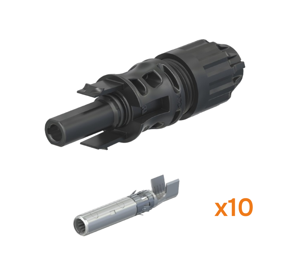 STÄUBLI - Connecteurs femelle MC4 EVO2 Sachet de 10 - PV-KBT4-EVO 2A/6I-UR - section de câble 4-6 mm² - Diam extérieur câble 4,7 à 6,4mm.