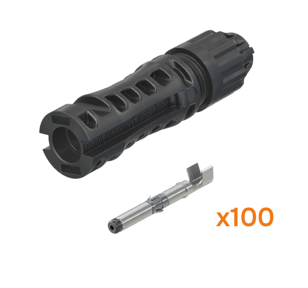 STÄUBLI - Connecteurs mâle MC4 EVO2 Sachet de 100 - PV-KST4-EVO 2A/6I-UR - section de câble 4-6 mm² - Diam extérieur câble 4,7 à 6,4mm.