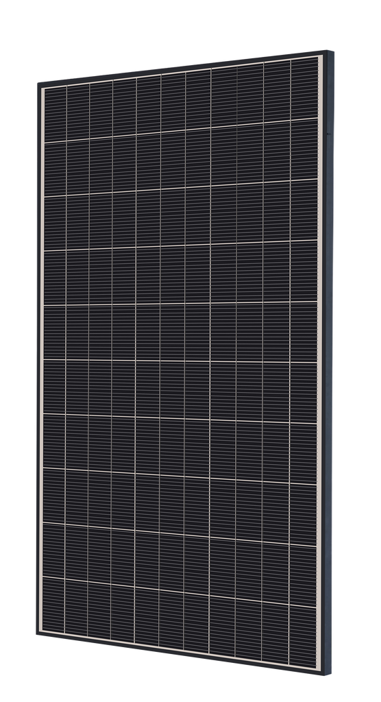 VOLTEC - Module TARKA 110 VSMP 455W Onyx avec bilan carbone PPE2 V1 500kg CO2eq/kWc - Cadre noir - Fond blanc - Connecteurs MC4 - Dimensions 1868 x 1070 x 35mm.