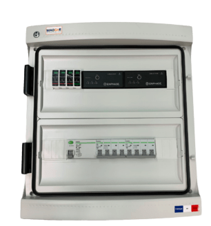 MADEnR - Coffret AC 6 circuits monophasés pour tri Enphase 9-18 kW + 2 Q Relais triphasés + C2/C20

