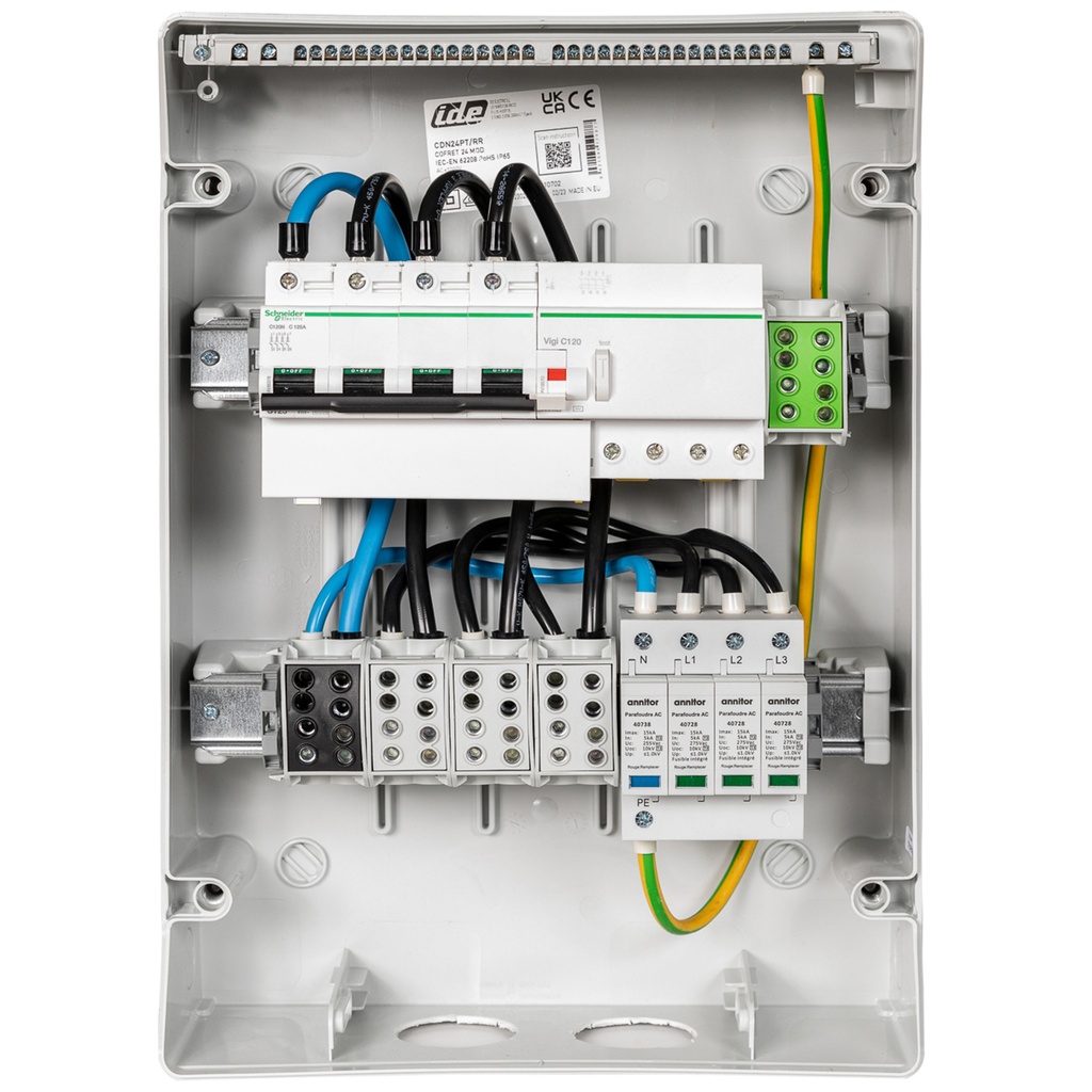 MADEnR - Coffret de protection AC pour un onduleur de 60kW triphasé (C125)