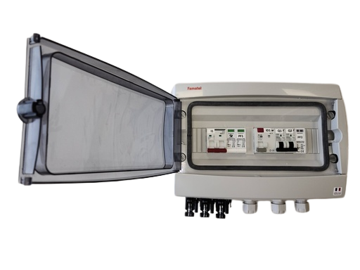 TECHNIDEAL - Coffret de protection AC/DC monophasé pour installation de 3 à 6kWc - Parafoudre AC et DC - 2 strings - 1 MPPT