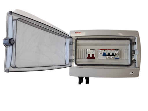 TECHNIDEAL - Coffret de protection AC/DC monophasé, 0-3kWc - Parafoudre AC - 1 string - 1 MPPT - 25A coté DC et 20A coté AC