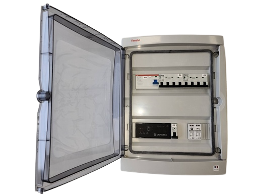 TECHNIDEAL - Coffret AC 3 circuits monophasés pour tri Enphase 9 kW (C20) + 1 Q Relais triphasé 