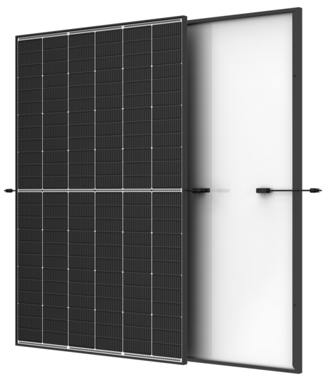 TRINA - Module N-TYPE 450Wc avec bilan carbone PPE2 - Bi-verre - Cadre noir fond blanc