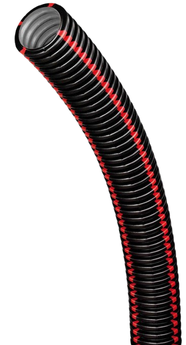TPC 110 NOIRE B Ro C25 - Gaine noire bandes rouge P6 - Longueur 25m